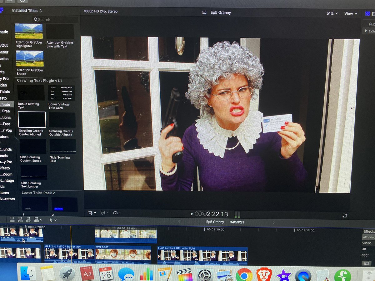 DeannaRashell's tweet photo. ALMOST READY TO DROP! Ep 5 “Granny’s In Quarantine: The Prank” These are some photos of the movie inside of the editing program. #covidcomedy #quarantinecomedy #Quarantine #SelfQuarantineComedy #SNLSkit #improvisation #GrannyComedy #FemaleDirector #AtlantaFilm #SoutheastActors https://t.co/ymB6l27yDP