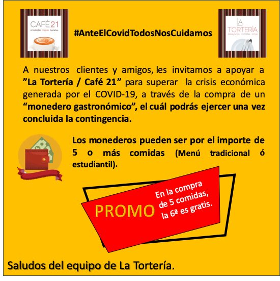 Torteria21cafe's tweet photo. #BonoGastronomico #SalvemosRestaurantes #Coyoacán #LaTorteriaCafe21
#comidadequarentena #comida https://t.co/HL6iE87slT