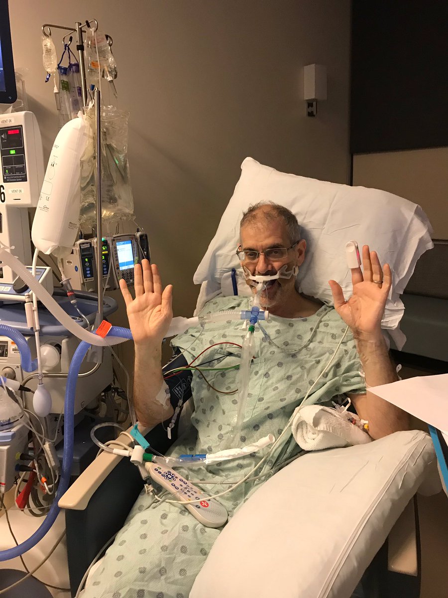 CivilCitizenM's tweet photo. My friend Mike. Hit by #Coronavirus.  At deaths door, Prognosis:bleak. Medical Staff won’t accept defeat! Neither will Mike!  Miraculously, viewing the movie “Rocky”, his breathing improved! He can’t talk but wants Sly and you to know he’s Getting Strong Now!
#theslystallone https://t.co/7KuitFF0NB