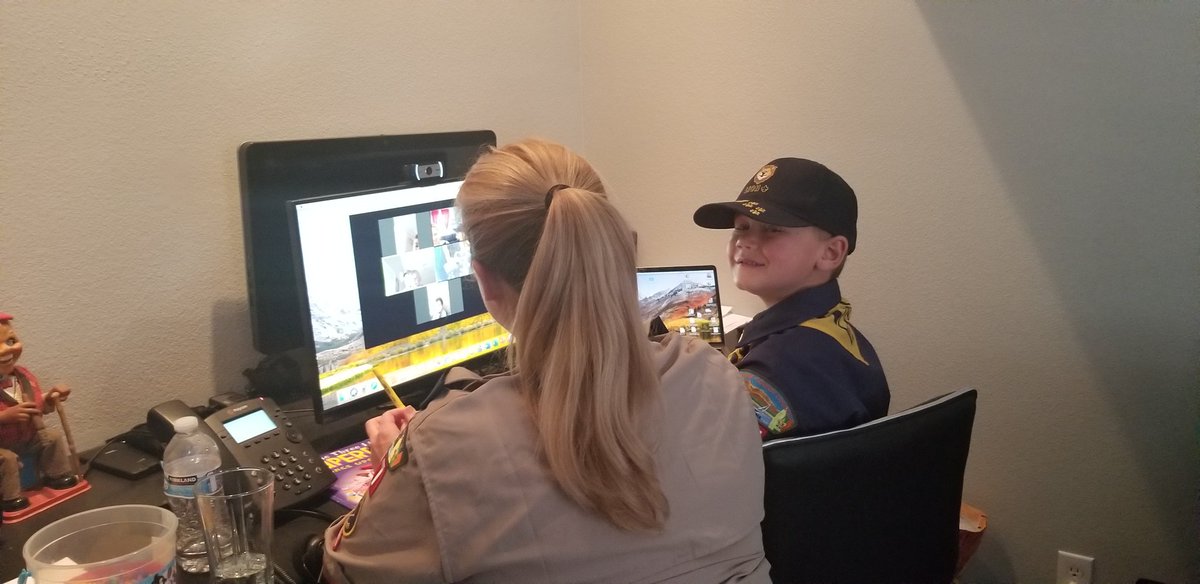 MrsNSawyer's tweet photo. Distance Scouting! A scout is obedient, cheerful, and brave! #pack727 @Troop727 @scouting https://t.co/YlQRPW5KYH
