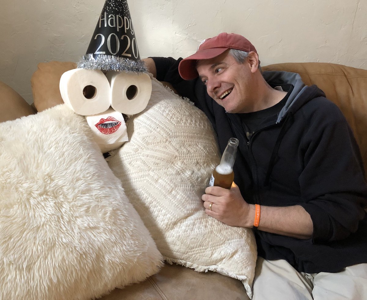 Settling in to watch a few episodes of Tiger King with my new best friend, T.P. McToiletpaperface. #DoingMyPartCO