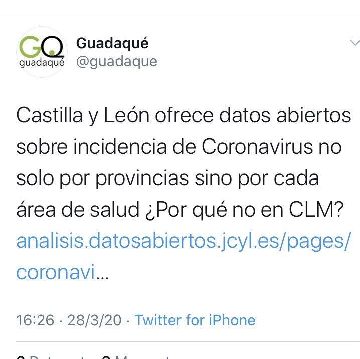 Gracias a todos los que habéis hecho posible que hoy la <a href="/jcyl/">Junta de Castilla y León</a>  sea un ejemplo de transparencia, también en esta crisis. Gracias a <a href="/transparencia/">Gobierno Abierto JCyL</a> y a <a href="/Salud_JCYL/">Salud JCYL</a> por el trabajo de estos días <a href="/MeseguerYebra/">Joaquín Meseguer Yebra</a> a la cabeza