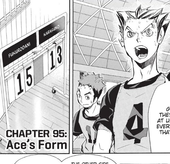 the emo mode was showed as a dificulty for bokuto in games, and in this match he definitely defeated it once and for all. fun fact: the 1st time we see the emo mode is in a ch named "Ace's form" (95) and when it is finally left behind is in a ch named "The Ace's awakening" (331)