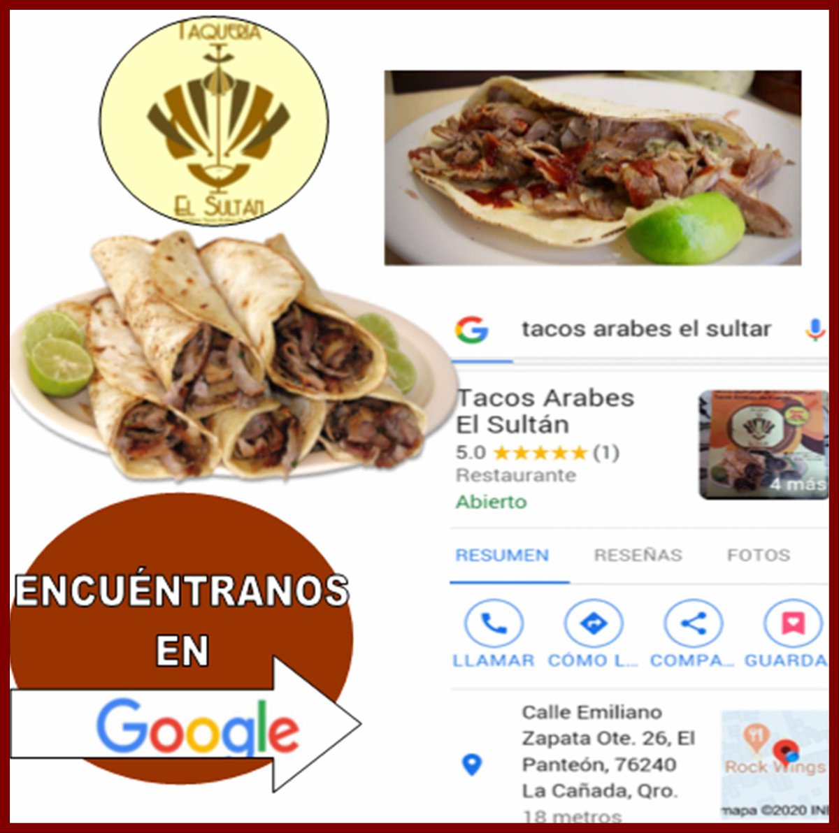 Pattyfugma's tweet photo. ¿Hambre? ¡Haz tu pedido A DOMICILIO en QUERÉTARO A: Tacos Árabes el Sultán, llama al 524 427 364 694 o por Whatsapp y Facebook #RestaurantesQuerétaro #Queretaro #comidadequarentena #QuerétaroComida #NoticiasDeQueretaro #Gastronomia @HiloDirecto @jesusji2012 https://t.co/96r7kuECrd