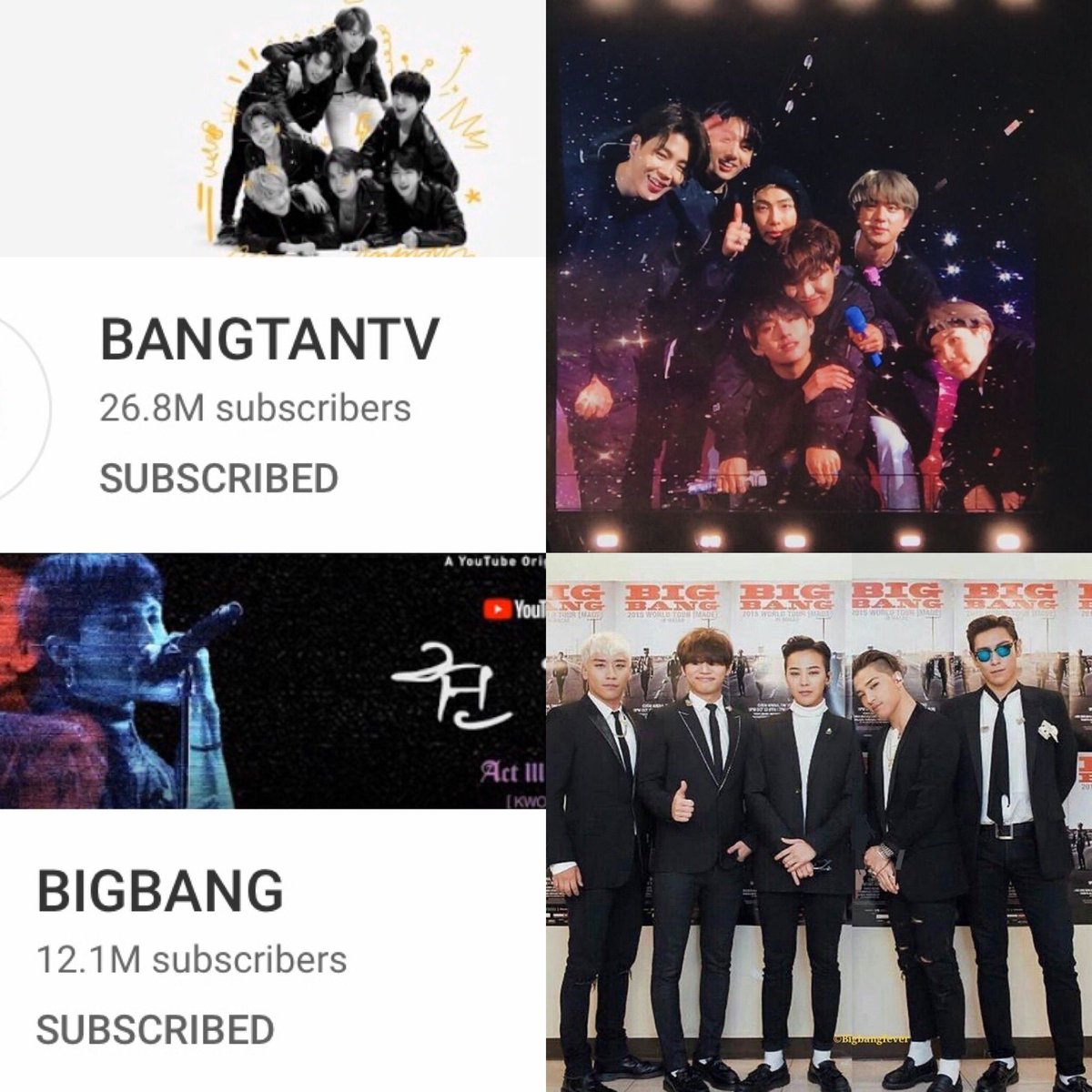 BTS and BIGBANG are the most subscribed Korean boy group ever.