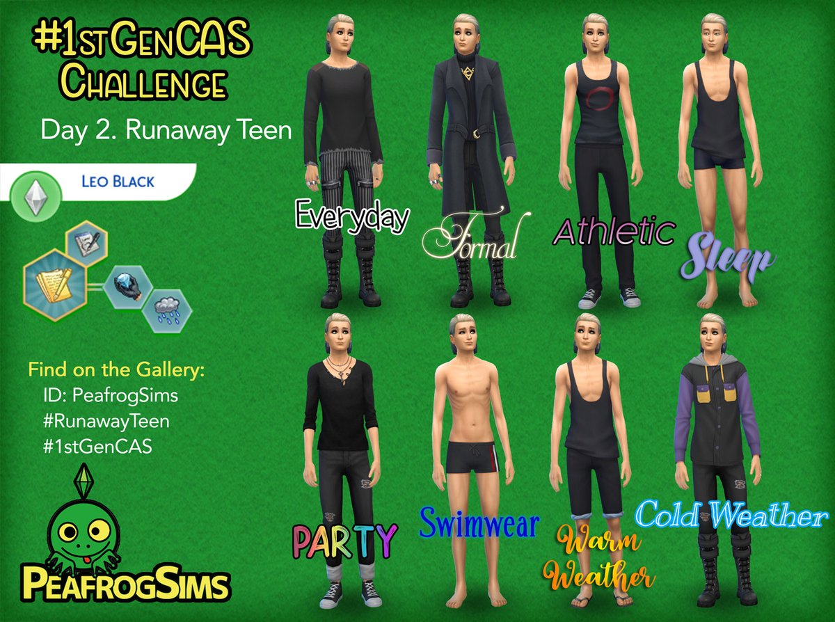 peafrogsims's tweet photo. #Day2 of the #1stGenCAS challenge! A Sim for the #RunawayTeen Challenge! ID: PeafrogSims #thesims4 #ShowUsYourSims #CAS #CASchallenge #sims4 #RunawayTeenChallenge #TheSims https://t.co/vbKrpk7xHk