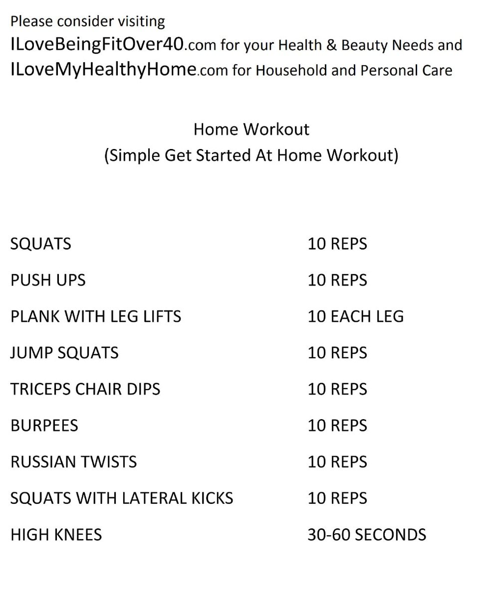 marksaunders99's tweet image. 🏋️🏋️‍♀️
Simple Get Started Home Workout Routine. Consider working through 3 sets and working up to 20 reps on each exercise.
#homeworkout #homeroutine #workoutinspiration #homeworkouts #workoutathome #isolationworkout #isolationworkouts #quaratineworkout #quarantineworkouts