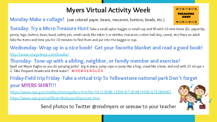 NISDMyers's tweet photo. Are you ready for Virtual Activity Week 2?  Show us your pics and videos! @VP_VSC https://t.co/JOjtVxIs8P