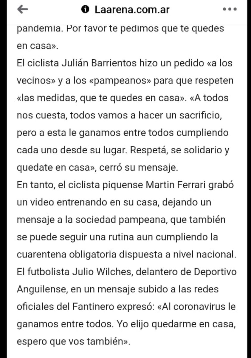 DeportivoAnguil's tweet photo. Desde el #CSyDA y la #SubComisionFútbol, agradecemos a #LaArena por hacerse eco de la Campaña lanzada en las Redes Sociales del Club

#YoMeQuedoEnCasa  #ElClubDelPueblo 💙💙💙 https://t.co/09DHibGji4