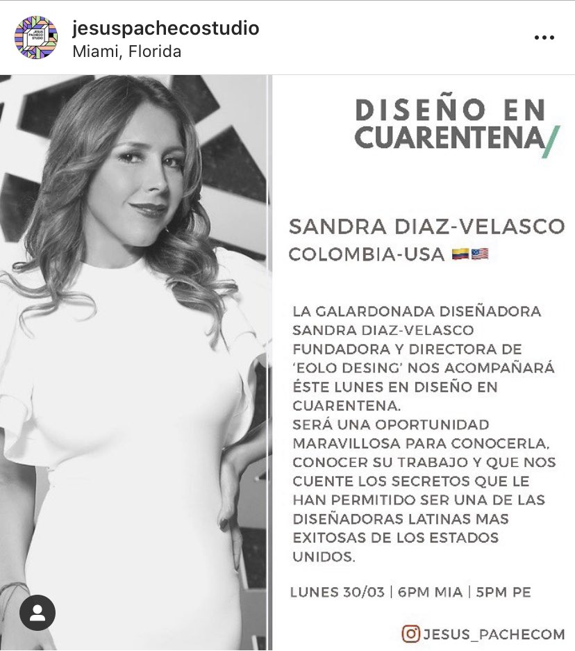 RugsByZhaleh's tweet photo. Gracias @sandradeolo for always being right on the task👍🏼👏 Repost from @jesuspachecostudio using @RepostRegramApp - @sandradeolo fundadora y directora de @eolodesign estará con nosotros éste lunes 30 de Marzo.
#eolodesign #diseñoencuarentena #topdesigner #colombia #miami https://t.co/eH5tHSjsiN