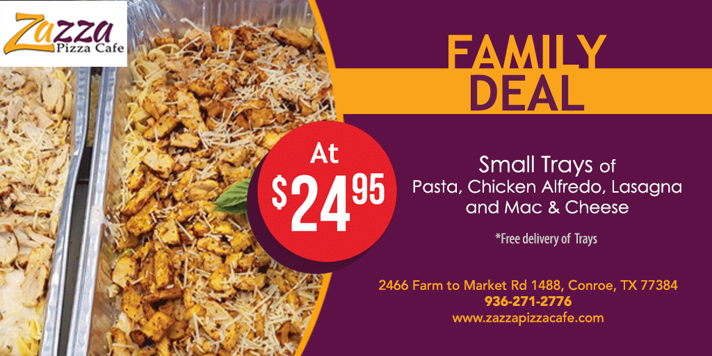 Small Trays of Pasta , Chicken Alfredo, Lasagna, and Mac & cheese at just $24.95. We are also offering FREE Delivery of these trays!
#eatlocal #shoplocal #supportyourrestaurant #supportsmallbusiness #conroecommunity #conroetx #texas