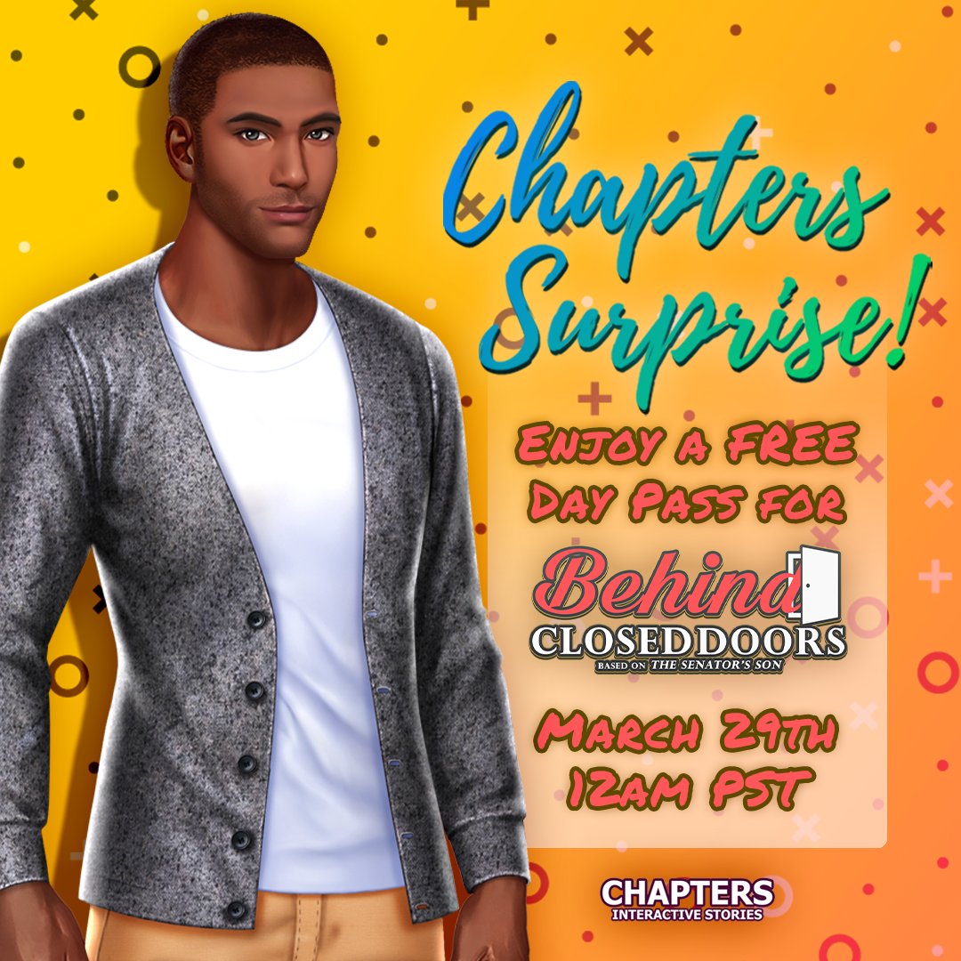 ChaptersGame's tweet photo. Enjoy a FREE Day Pass tomorrow!
#ChaptersGame #ChaptersInteractiveStories https://t.co/tnE4LyvFwp