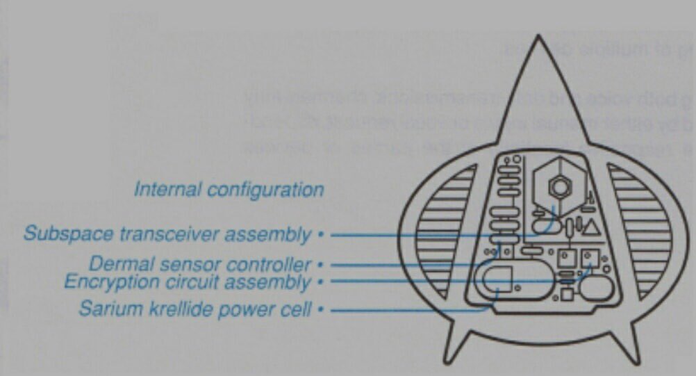 Just saw this amazing  #StarTrek  #COMBADGE on a Facebook group. Trying to see if I could get one myself. It’s a DS9/VOY era badge but based on this TNG Technical Manual drawing and Data’s seen on screen