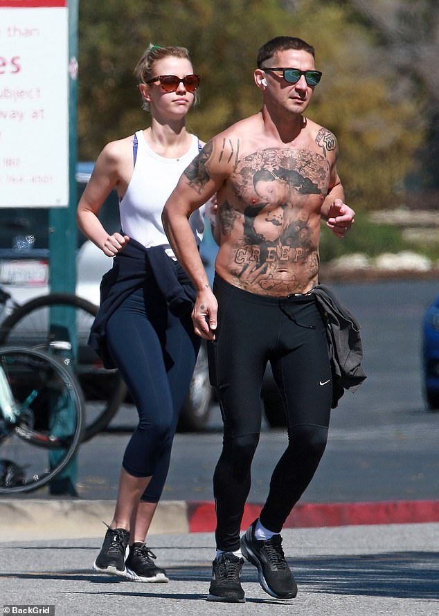 Saturday, March 28: Shia LaBeouf and Mia Goth and whatever these tattoos are