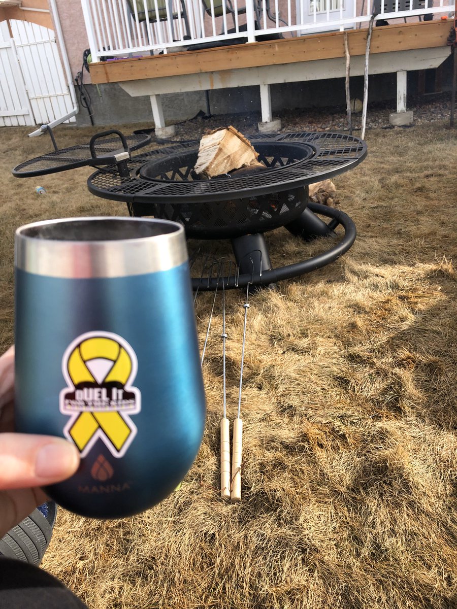 On a gorgeous spring day, this is the perfect way to practice social distancing. Thanks to <a href="/TaraLWill/">Tara Williams</a> for sending us this pic showing off our #DuelIt2019 wine tumblers generously donated by <a href="/and_controls/">Evolution Electric And Controls</a> last year.  Best wishes and may health be on your side