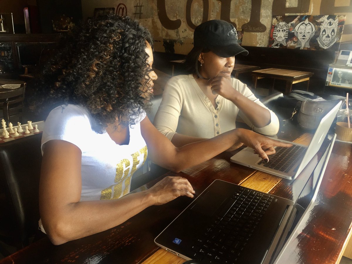 OWMediaCompany's tweet photo. 🙌🏾💻 Pics (pre-quarantine) from another POWER session with client and friend @_tammidurden! Trust this situation is NOT blocking our success! Her tee says it all! #ObsessedWithMedia #TheCommunicationCoach #CreativeConcepts #MediaConsulting #MediaCoaching #MediaTraining 👑🏆 https://t.co/XJl8bRExJ5