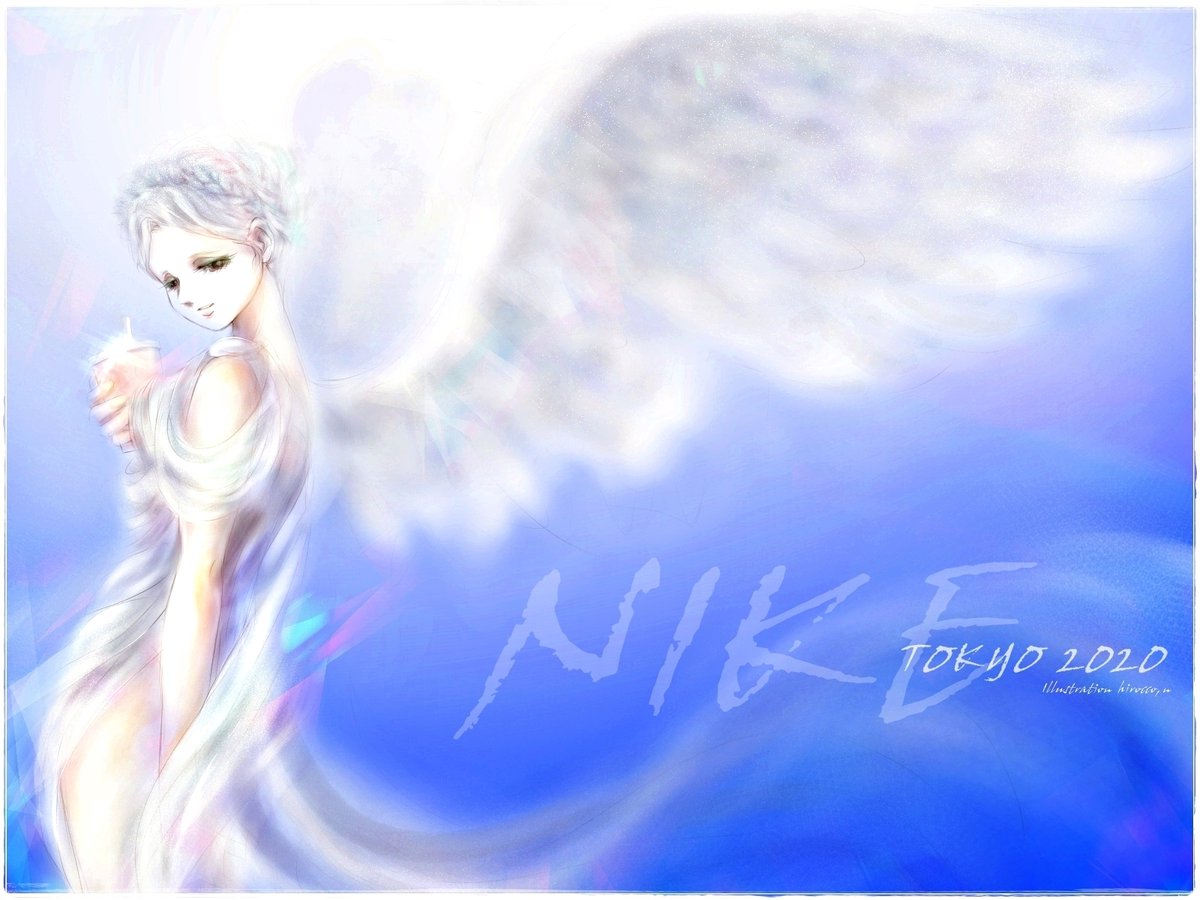 ちろ猫 イラスト描いてます 勝利の女神 ニケ ver 学生時代 鳥の ンが落ちてくる クソ暑いデッサン棟での 出会い 撃沈 笑 から幾星霜 デジタルで 再提出ｗｗｗだ タピオカっぽいの飲んでるのは ご愛嬌 テキストver も