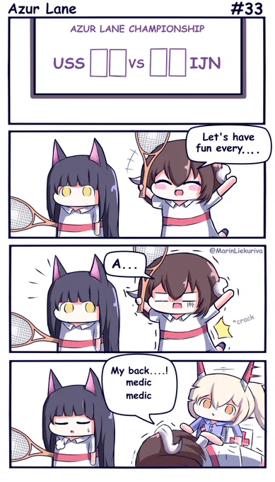 Azur Lane Tennis championship

Mikasa, looks happy with this event ...... 