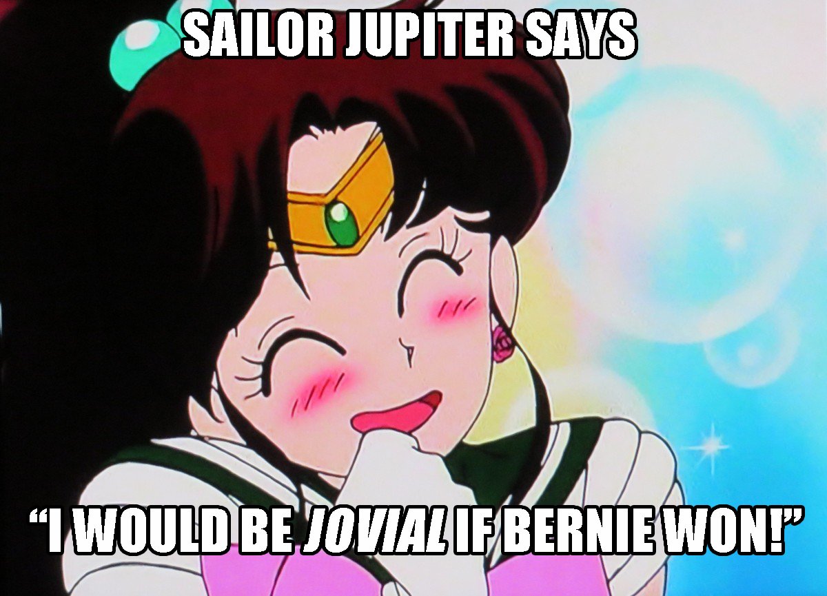 WaifuBernie's tweet photo. Sailor Jupiter supports @BernieSanders!
#Bernie2020 #SailorMoon #SailorJupiter #MakotoKino #LitaKino #Waifu https://t.co/UQHInWvlFb