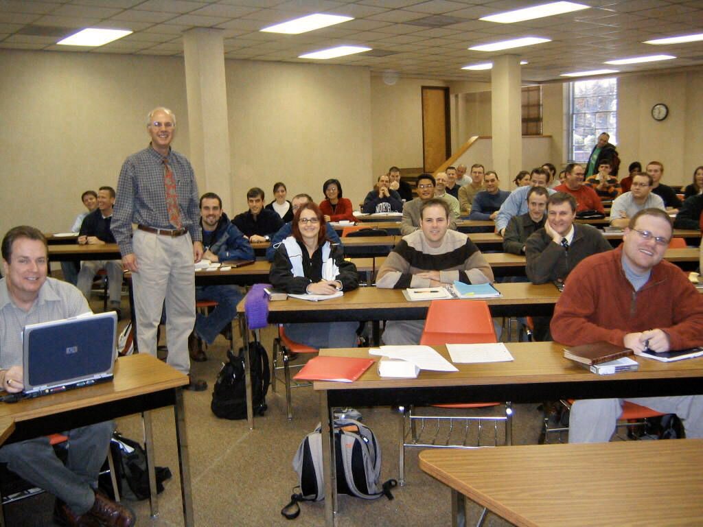 tylerkenney's tweet photo. @jonathanparnell @NickRoark @nathanknightdc @CoryLWilson @seancordell What a privilege that was. And that he would use that painting as the cover for *Meaning* and dedicate it to his students. I remember he wanted to get pictures with his classes before leaving SEBTS. Here‘s one with you @CoryLWilson https://t.co/v0fOWGSdDy