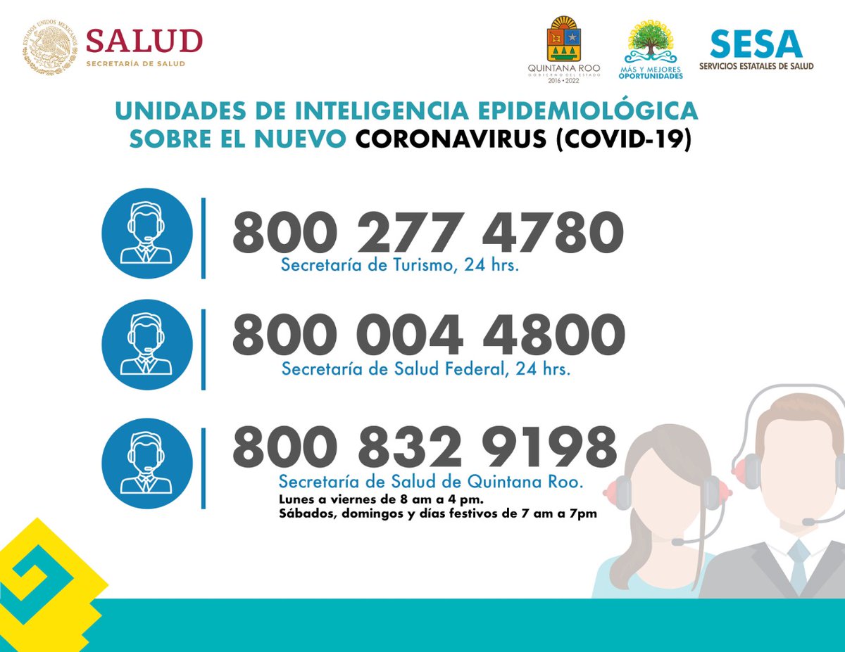 Se exhorta a la población a quedarse en casa y reforzar las medidas de prevención, respetando la sana distancia en caso de salidas necesarias. Si presentan síntomas reportarlo a la Unidad de Inteligencia Epidemiológica <a href="/SESA_QROO/">SESA Quintana Roo</a> #JuntosSaldremosAdelante