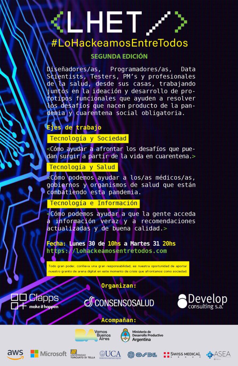 Gracias a todos los que se suman a esta iniciativa! Vamos con todo!!!!
#LoHackeamosEntreTodos
