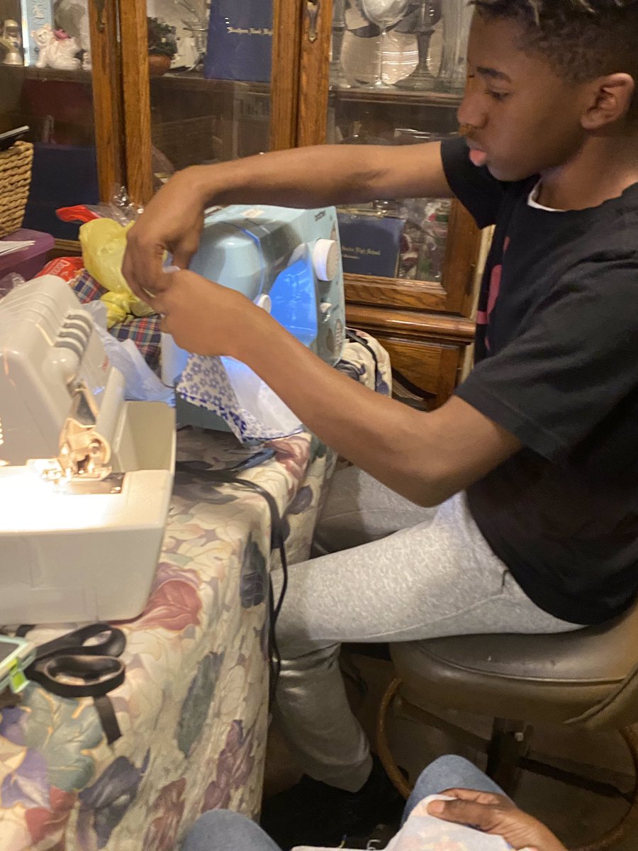 haydencooksalot's tweet image. One of my students I taught last spring and last fall is making face masks at home with the skills he learned in #FCS I’m sooooooo proud of him 💕💕💕 His mom sent me the pics with approval to share. #lifeskills #covid19 @RBMS_Principal @wcpss @WCPSS_CTE