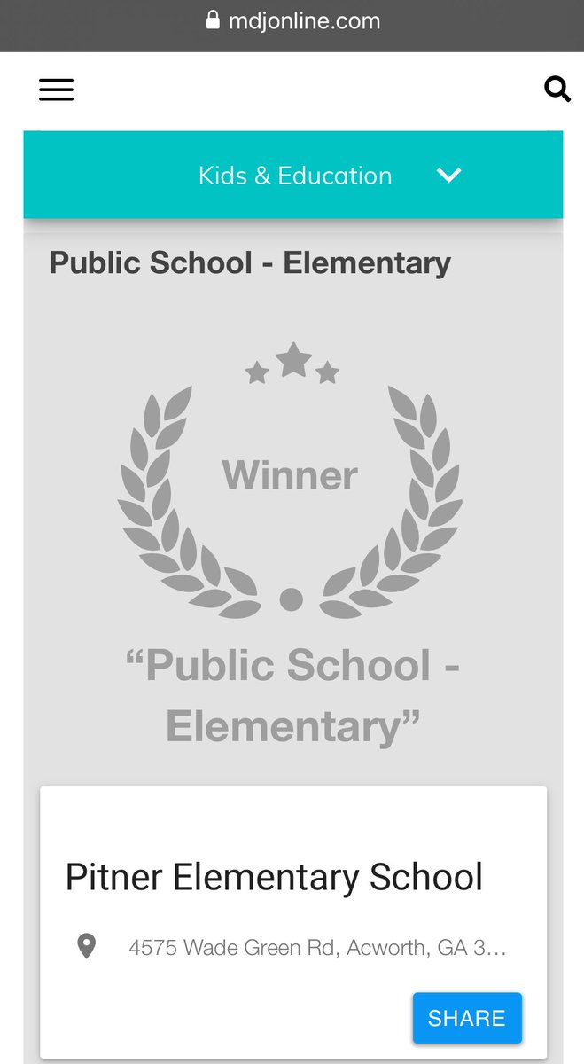 DrABHosey's tweet photo. Check out Pitner Elementary School. WE WON BEST IN COBB!!!  https://t.co/4Mw2Ha1kUy https://t.co/YKvGis1zJZ