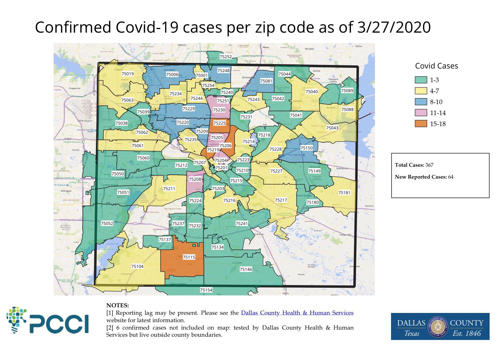 Dallas Zip Code Map Clay Jenkins On Twitter: "Latest Map From @Dchhs, @Pccinnovation Showing  Confirmed #Covid19 Cases In Dallas County By Zip Code. #Stayhomeandstaysafe  To #Flattenthecurve Https://T.co/Cyuuxkbngi" / Twitter