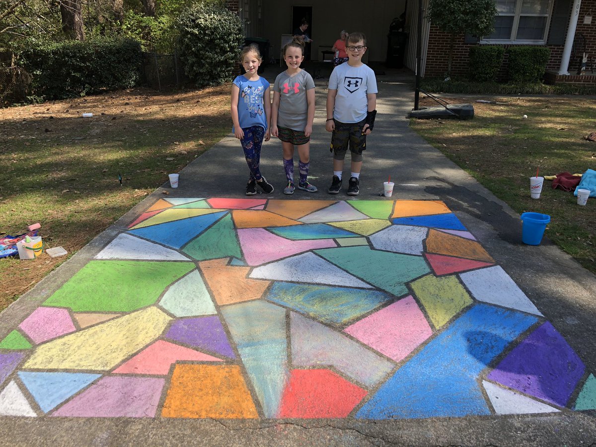 Cousins create “stain glass” chalk art #lifeisbetteratthelakes