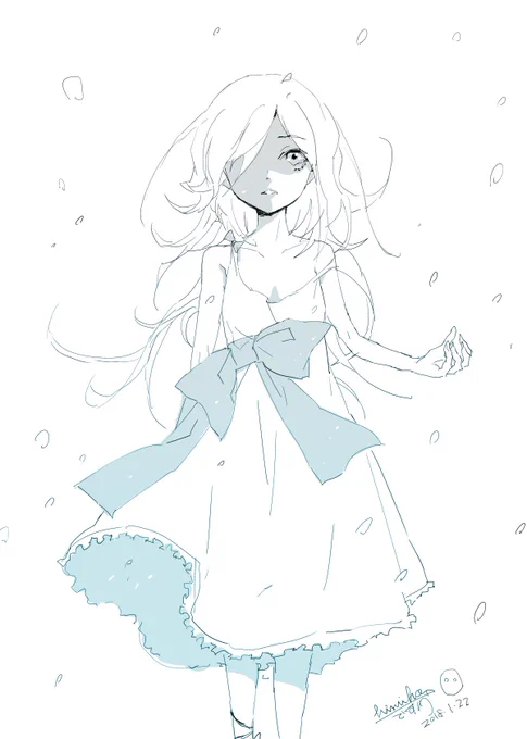 ニーアにとって今日は特別な日。
奇しくも窓の外は「白いアレ」が降り注ぐ空となりました…
 #NieR 
