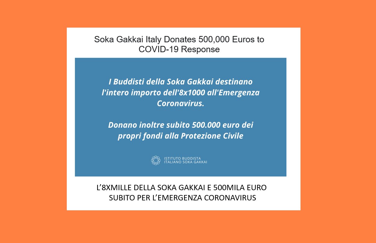 Soka Gakkai Official 1 1 Sokagakkaitalia Donates 500 000 Euros To Covid19 Response T Co Vhl90ddzwa Sgi Sokagakkai Fbo T Co Kcef8nzrdd Twitter