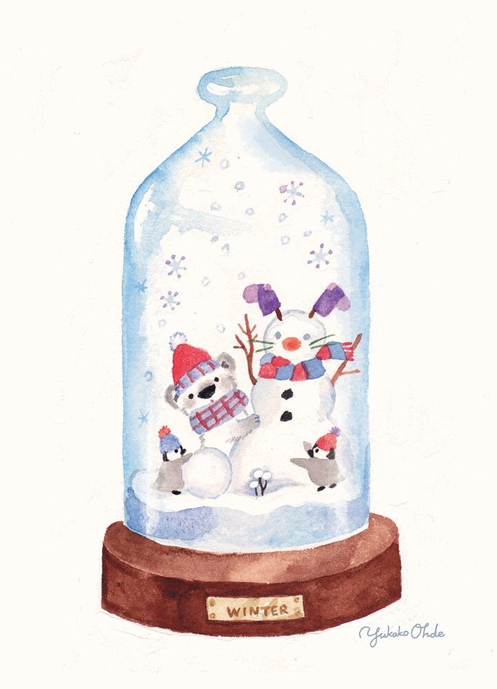 「関東では雪!❄️ 」|おおでゆかこ - イラストレーター 絵本作家のイラスト