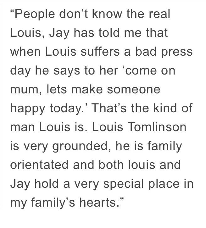 this is what louis tomlinson's mum said about him