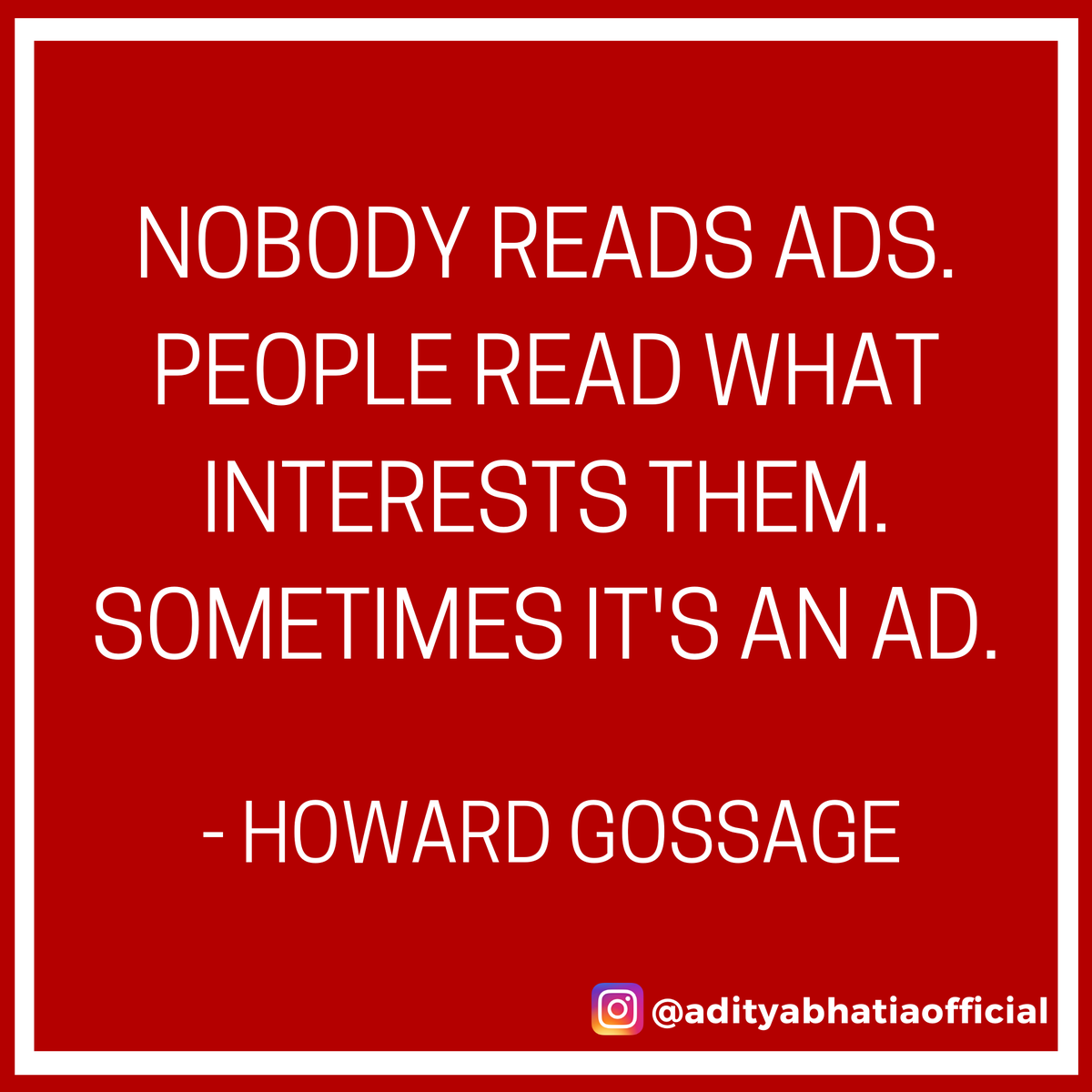 adityabhatia88's tweet image. Your ad should be focused on the interest of your audience.

#copywriting #salescopy #salescopywriting #adcopy #ad #advertising #salesfunnel #funnel #marketingfunnel #marketing #sales #entrepreneur #entrepreneurship #realestatemarketing #ecommercemarketing
