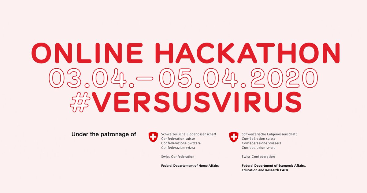 hes_so's tweet photo. 👨‍👩‍👧‍👧Ensemble, trouvons des solutions face au #COVID19! Participez du 3.04 au 5.04 à #VersusVirus, l'#onlinehackathon pour trouver des solutions face au virus. Participation ouverte à tous et toutes 
👉https://t.co/J8vews0a3t https://t.co/Wn0FEiiTe4