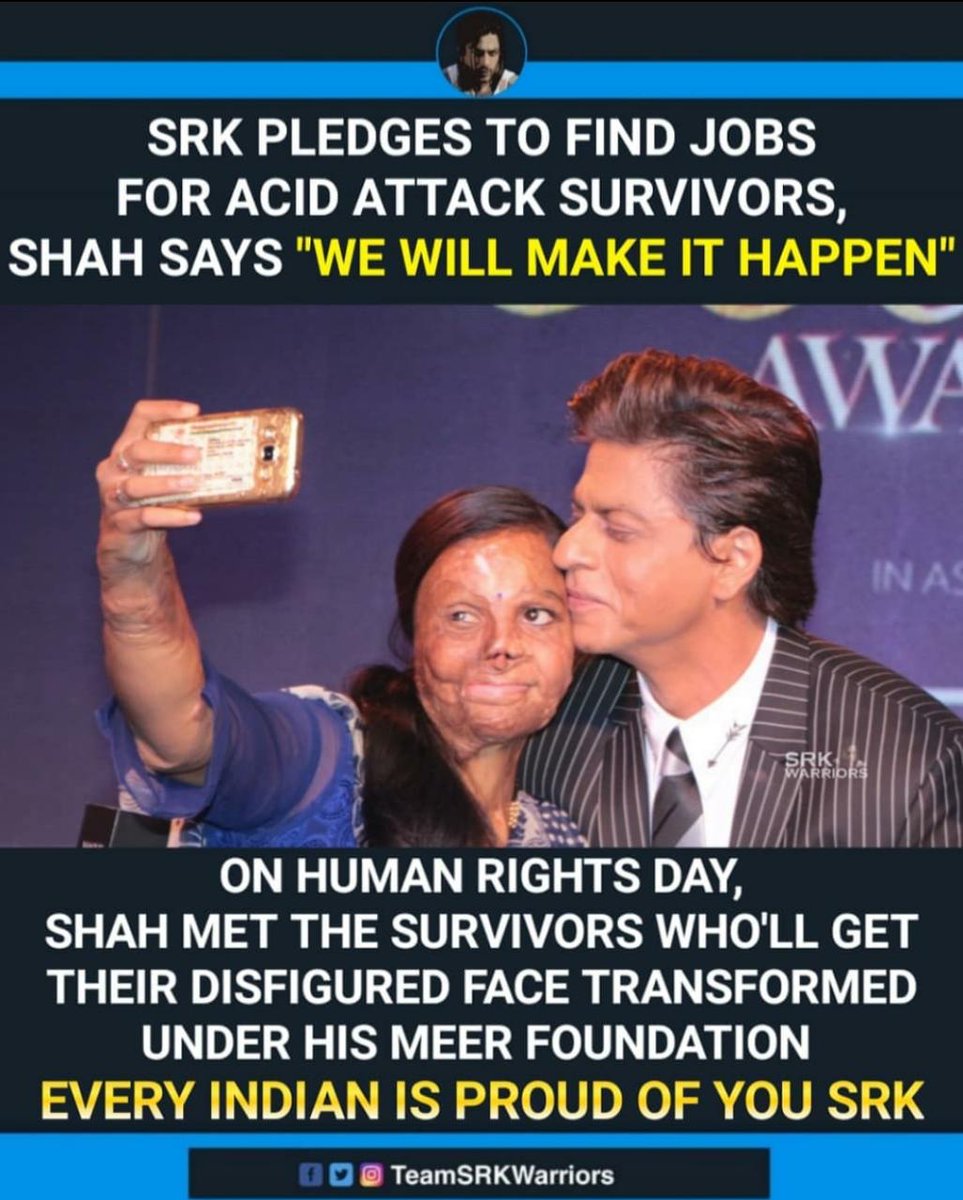 TeamSRKWarriors's tweet photo. With @MeerFoundation, SRK is doing great help to women who the society has abandoned!

Thank You Shah Rukh Khan!

#StopNegativityAgainstSRK https://t.co/w9LcfNisXc