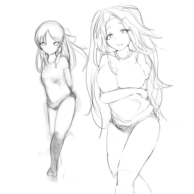 橘ありすさんと高橋礼子さんラフ
#イラスト好きな人と繋がりたい 
#芸術同盟 