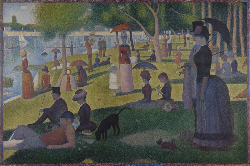 Javierbaladron's tweet photo. #TalDiaComoHoy de 1891 murió en #París el pintor Georges Seurat, uno de los fundadores del Neoimpresionismo y del Puntillismo, así como el autor de un icono de la pintura del siglo  XIX: "Tarde de domingo en la isla de la Grande Jatte" #Arte https://t.co/x9bze6unhD