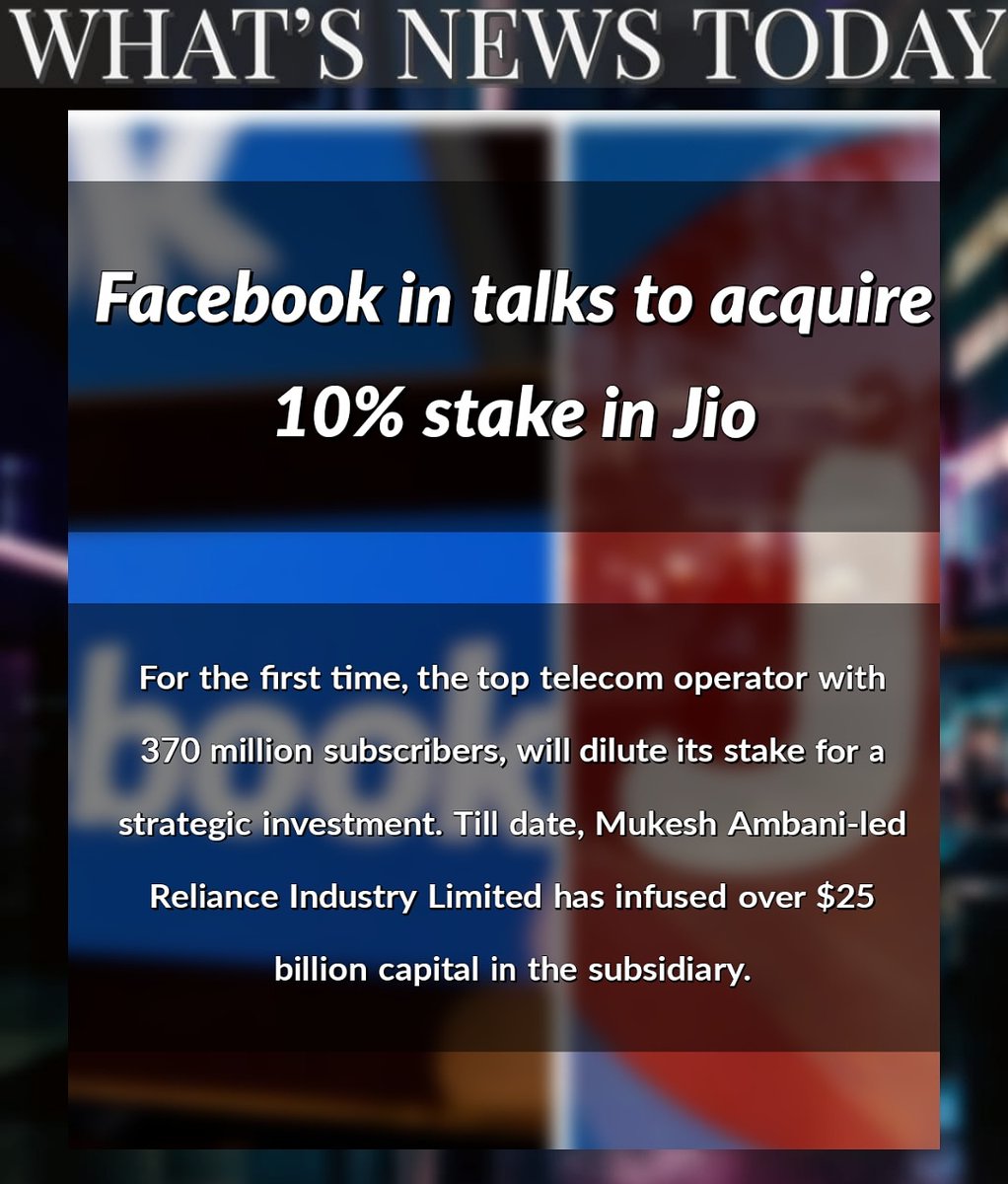 rketing2820's tweet photo. NEWS FOR THE DAY!!!!! #MaRketingMuni #marketingnewsdaily #news #newsfortheday #businessnews #easyconcepts #easylearning #facebook #jio #stakes https://t.co/JR7wkKUezZ