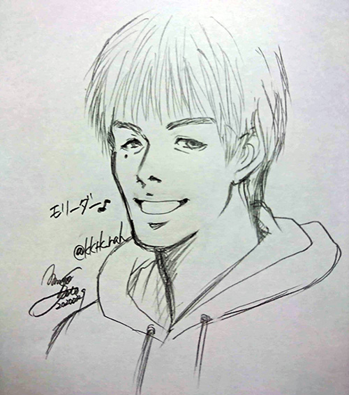 #リプ来たキャラの顔だけ描く
鉛筆の落書きですが描きました〜!スマホスキャンなんで綺麗じゃないですが💦
まずはモリーダーと、スーツ姿のどうでしょうコンビ(大泉さん・鈴井さん)、お二人からリクエストいただきました、WARRIORの光秀様(大泉さん)、下荒井の藍ちゃんを😅