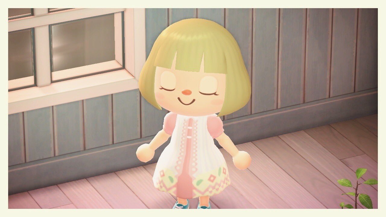 ゆずの木 マイデザイン お洋服 ファンシーなワンピ はなもようワンピース こちらも少し修正して公開いたしました 春っぽさがお気に入り あつ森 あつまれどうぶつの森 どうぶつの森 マイデザイン