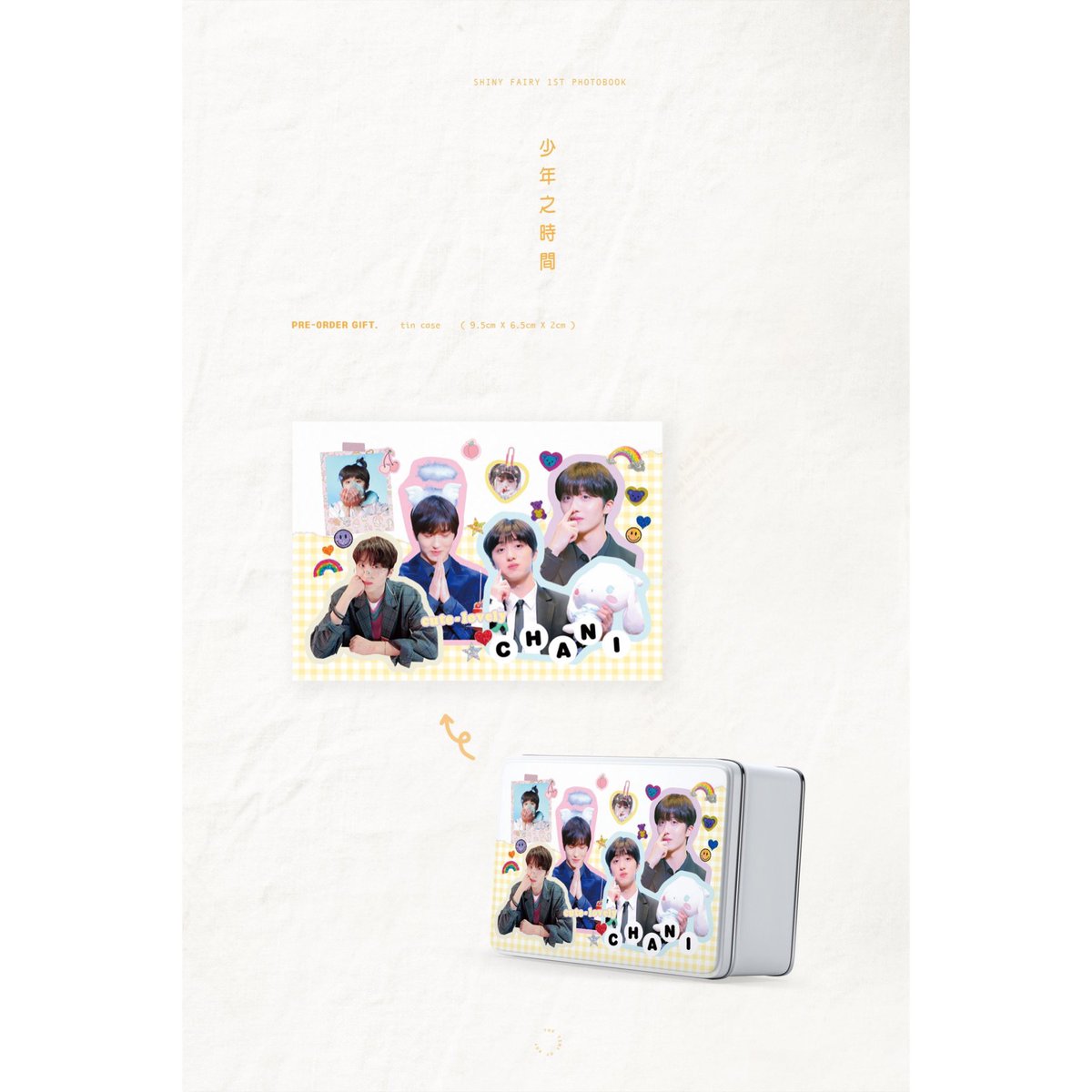 BbalganH's tweet photo. HKGO🇭🇰
[Shinyfairy 1st Photo Book ]
@ShinyFairy_cn 
•
價錢：$400（已包韓國及國際運費）
先入金截數 20/03/29
截數日期：20/04/12
預計五月寄出
—
先入金特典🎈
| 鐵盒
Content 🎈
| B5相本 +-210頁
| DVD +-30mins
| 文件夾+海報套裝
| 貼紙套裝
| 菲林套裝
-
有意者請DM❣️
-
#sf9 #chani #찬희 https://t.co/iM085LTg4c