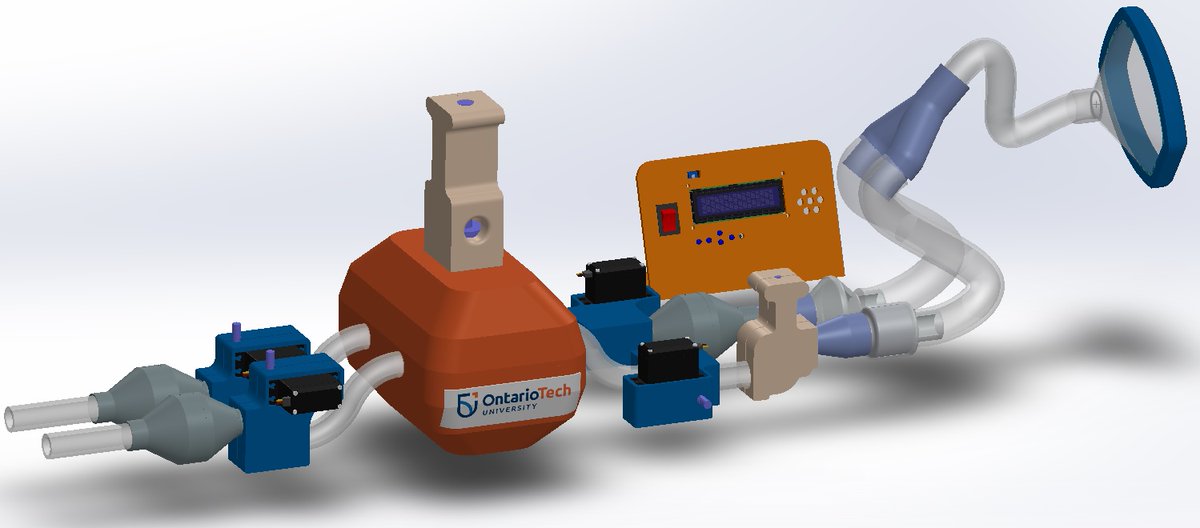 A family of mechanical ventilators is under quick development at Ontario Tech with promising test results to support the health care systems in fighting against COVID-19. They are designed for rapid production worldwide, using widely available manufacturing tools and 3D printing.