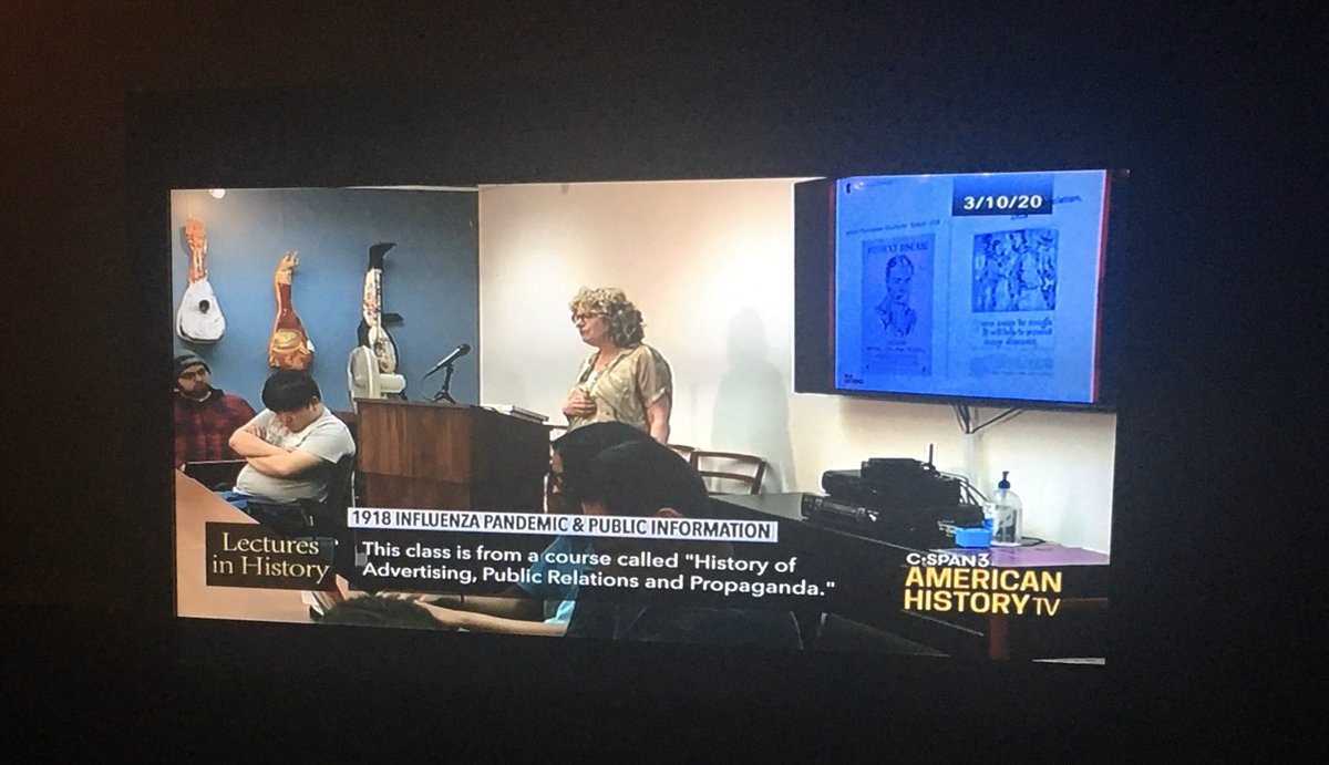 I really do love <a href="/cspan/">CSPAN</a> 3. Fascinating “Lectures in History” segment taped at Stonybrook on the 1918 Influenza Pandemic. This dude up front is just not feelin’ it.