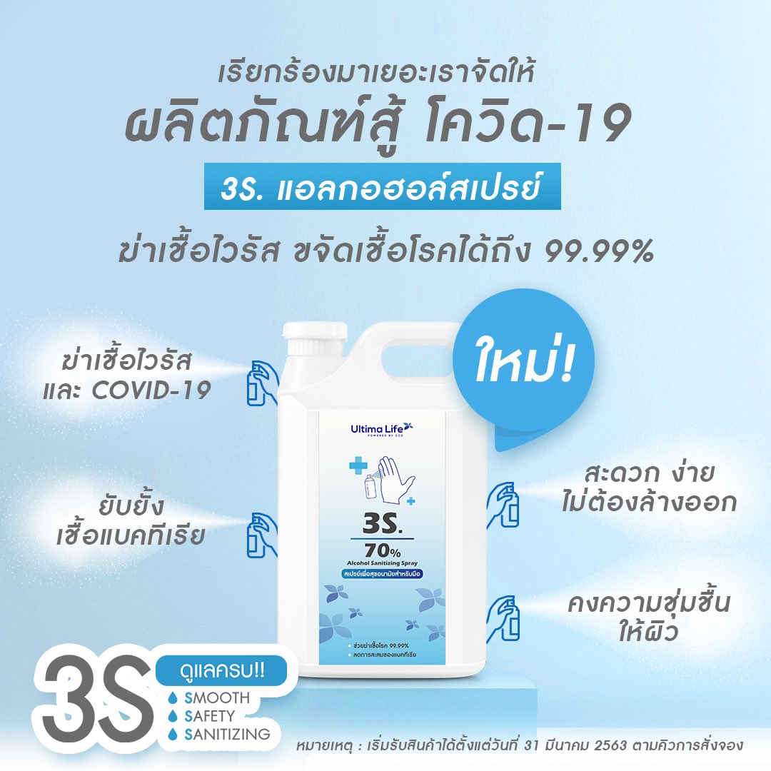 RuttikanA's tweet image. แอลกอฮอล์สเปรย์..ชนิดแบบเติม
💧ขจัดเชื้อโรคได้ถึง 99.99%
💧แอลกอฮอล์ 70 %
💧ยับยั้งเชื้อแบคทีเรีย
💧คงความชุ่มชื้นให้กับผิว
#เจลล้างมือ #UltimaLife #ฝากร้านเลย #โควิด19 
#เราไม่ทิ้งกัน