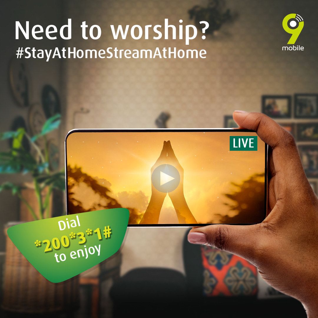 T2mobile_ng's tweet photo. Need to worship? Join the congregation online with Quality and Affordable data.
#StayAtHomeStreamAtHome #9mobileNg
Dial *200*3*1# to enjoy https://t.co/PA0S4PYeFR