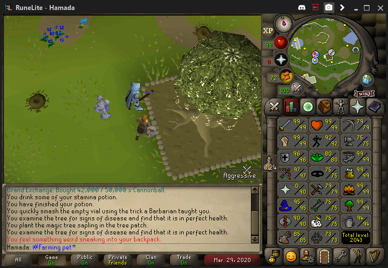 OsrsHamada's tweet photo. Pet#3 #FOH Lets Go!!!!!!!!! <3 Farming Pet 🥰 https://t.co/D5rg9u6yP6