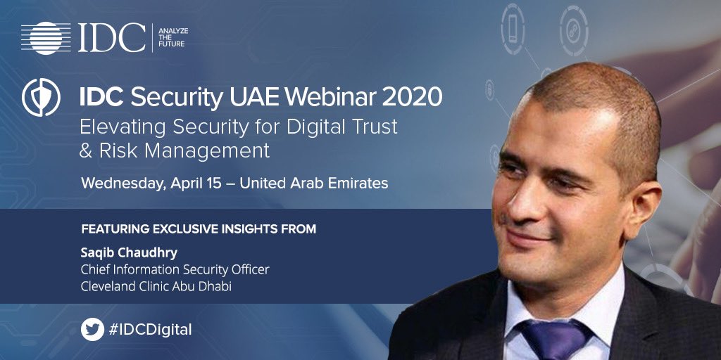 SughandT's tweet photo. Exclusive talk with Mr. Saqib Chaudhry at IDC Security UAE Webinar 2020 on 15th April @RonitaDXB @sheila_manek @IDCMEA @smahadiwala5 @RaniaHMustafa @ranjitrajan1 @aa_di @MerveilVarghese @yashidc @aquariandeepa @JelyGonzales https://t.co/7IfNvxcOp3