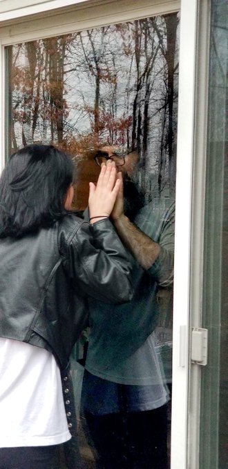 I just wanted to tell my dad I love him. Via the glass back door. Because he has an immune disease. I<a href="/tag/teamnopanties"class="tags"><span>#teamnopanties</span></a>